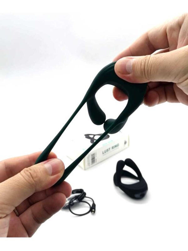 Black triple ring cock ring designed for enhanced pleasure and stamina