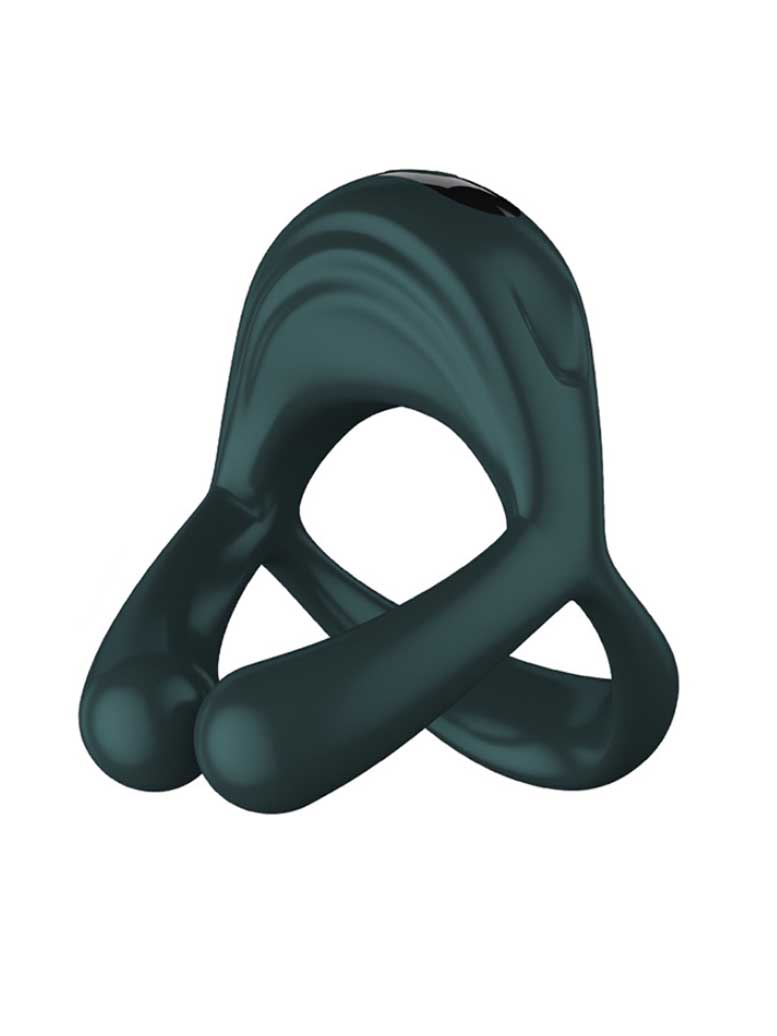 Black triple ring cock ring designed for enhanced pleasure and stamina