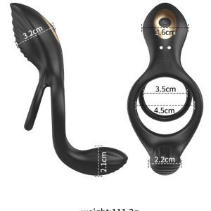 Black vibrating cock ring designed for enhanced pleasure and stamina