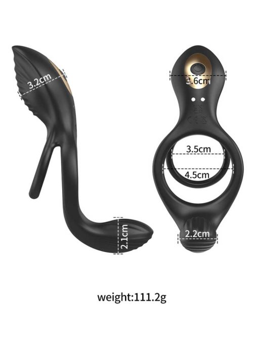 Black vibrating cock ring designed for enhanced pleasure and stamina