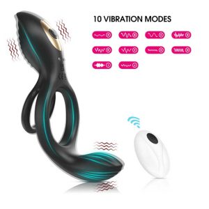 Black vibrating cock ring designed for enhanced pleasure and stamina