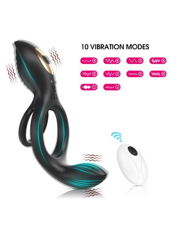 Black vibrating cock ring designed for enhanced pleasure and stamina