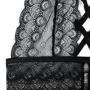 Lace Cross Cut Out Lingerie