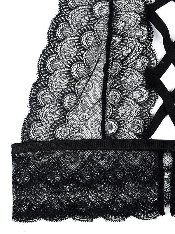 Lace Cross Cut Out Lingerie