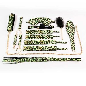 Unleash your wild side with the Leopard Bondage Set - 10 pcs.