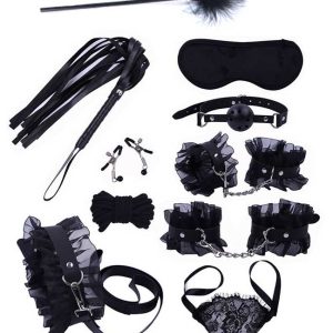 Introducing the Maid Lace Bondage Set - 10 pcs, a playful and alluring collection designed for those who wish to add a touch of mischief to their intimate experiences.
