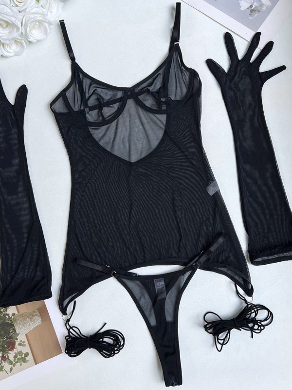 Mesh See-through Strappy Lingerie