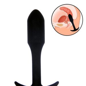 Black silicone anal plug with a smooth surface and tapered design for comfortable insertion