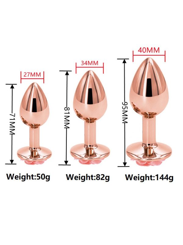 Rose Gold Flower Anal Plug