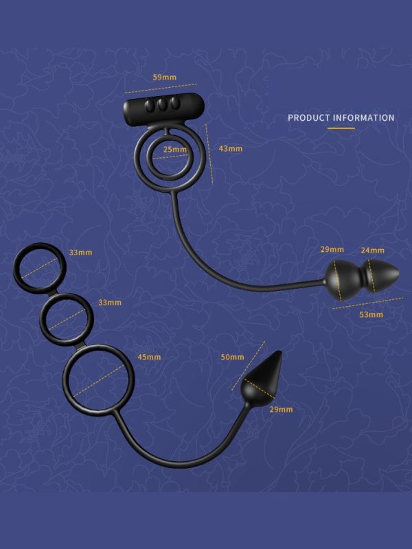 A black beaded anal plug, designed for gradual insertion and enhanced pleasure, featuring smooth beads for a delightful experience