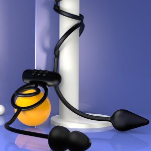 A black beaded anal plug, designed for gradual insertion and enhanced pleasure, featuring smooth beads for a delightful experience