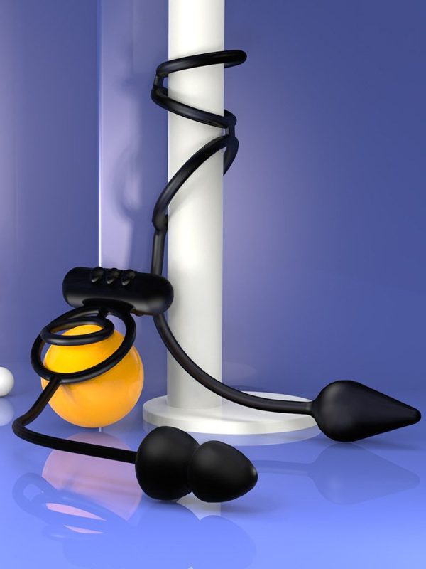 A black beaded anal plug, designed for gradual insertion and enhanced pleasure, featuring smooth beads for a delightful experience