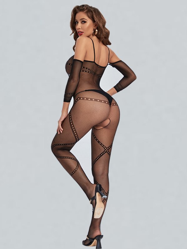 Striped Fishing Net Lingerie