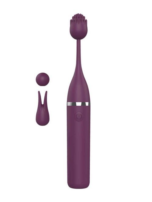3-heads-Clitoral-Vibrator A versatile clitoral vibrator featuring three interchangeable heads, allowing for customizable sensations and varied stimulation experiences
