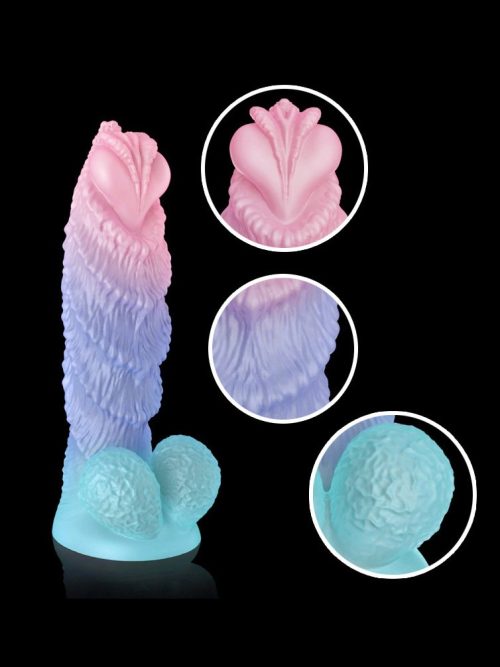 Silicone dildo with textured surface for enhanced stimulation and pleasure
