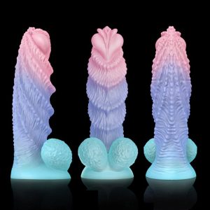 Silicone dildo with textured surface for enhanced stimulation and pleasure