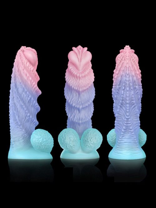 Silicone dildo with textured surface for enhanced stimulation and pleasure
