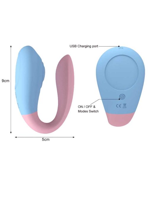 Pink and blue vibrator, showcasing a smooth design and multiple vibration settings for a delightful experience