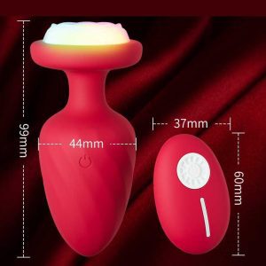 Vibrating anal plug with colorful LED lights, designed for enhanced pleasure and a visually stimulating experience