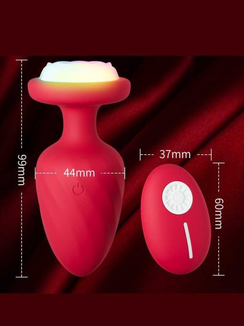 Vibrating anal plug with colorful LED lights, designed for enhanced pleasure and a visually stimulating experience