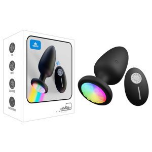 Vibrating anal plug with colorful LED lights, designed for enhanced pleasure and a visually stimulating experience
