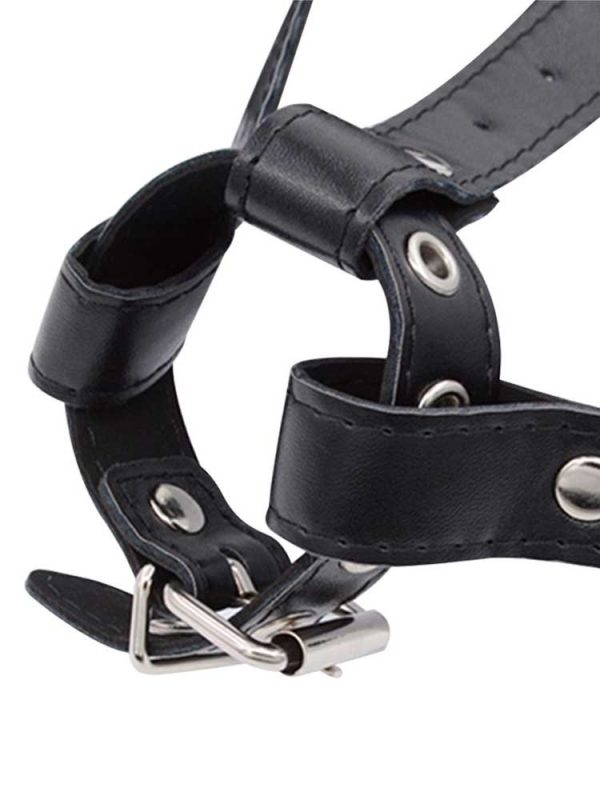 Adjustable Strap-on harness for holding vibrator or dildo