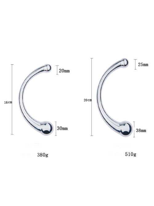 Double-head metal anal plug designed for versatile pleasure, featuring a sleek and polished finish