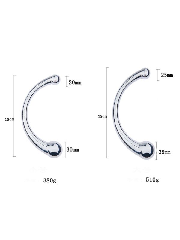 Double-head metal anal plug designed for versatile pleasure, featuring a sleek and polished finish