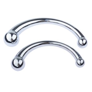 Double-head metal anal plug designed for versatile pleasure, featuring a sleek and polished finish
