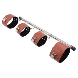 Bondage handcuffs and ankle cuffs with metal pipes