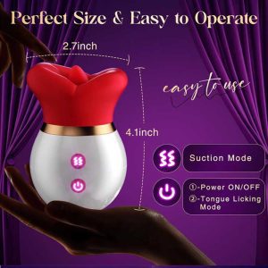 First-Kiss-Vibrator-01 Red vibrator shaped like luscious lips, combining playful design with powerful sensations for an enticing experience