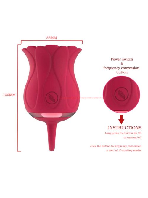 Rose-shaped vibrator, elegantly designed to combine beauty and pleasure, featuring soft contours for a delightful experience