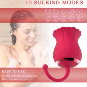 Flowers-Sucking-Vibrator-02 Rose-shaped vibrator, elegantly designed to combine beauty and pleasure, featuring soft contours for a delightful experience