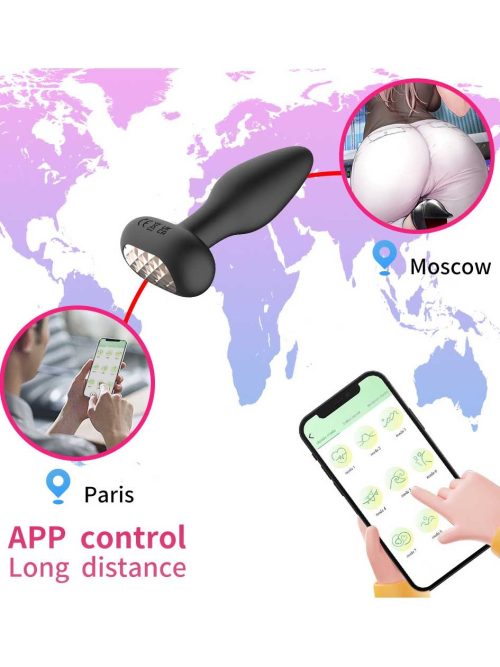 Remote-controlled vibrating anal plug, designed for hands-free pleasure and customizable stimulation from a distance