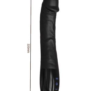 Good Feeling Vibrator-01 A black dildo-shaped vibrator, designed for realistic sensations with smooth contours and powerful vibrations for enhanced pleasure
