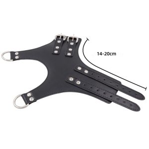 A pair of stylish hanging handcuffs made of stainless steel