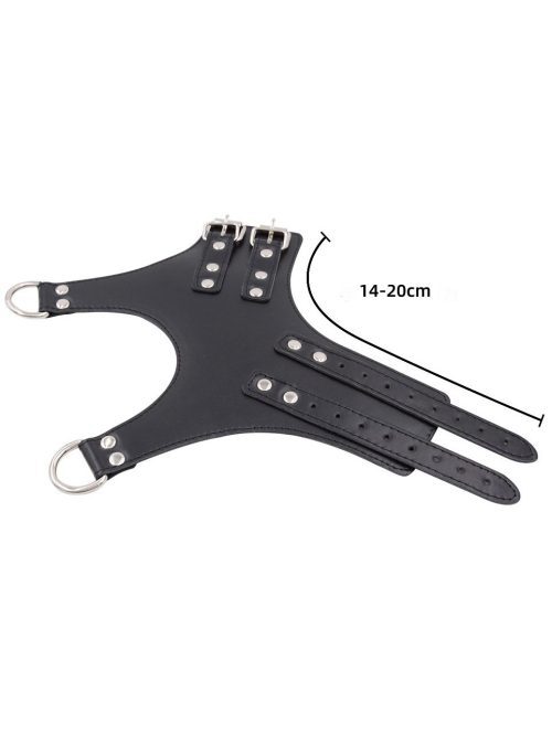 A pair of stylish hanging handcuffs made of stainless steel