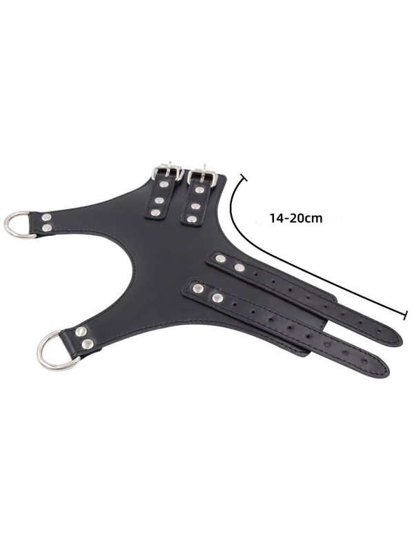 A pair of stylish hanging handcuffs made of stainless steel