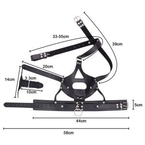 A harness-style dildo gag designed for pleasure and stimulation