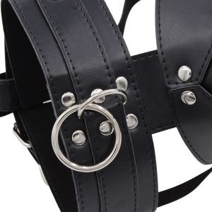 A harness-style dildo gag designed for pleasure and stimulation