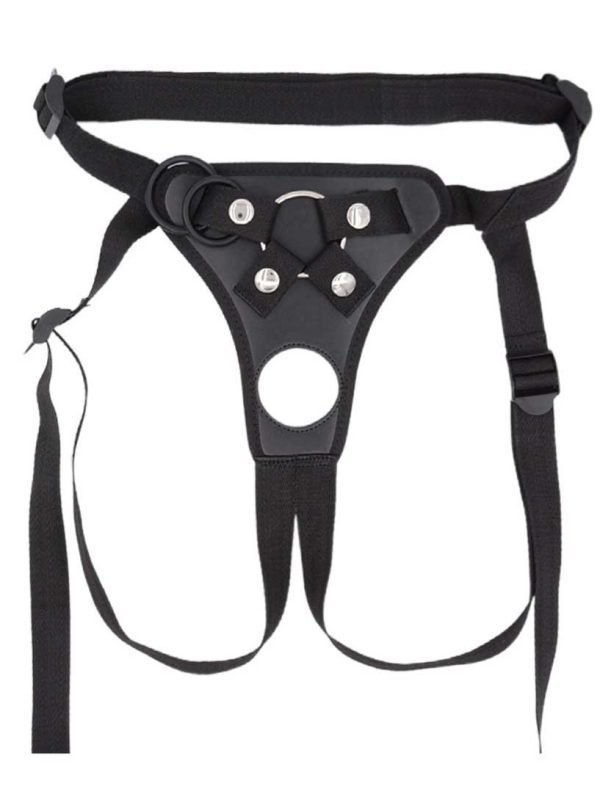 IntimateGear-Strap-On-Harness-#1-BLACK Simple-to-wear men's strap-on harness designed for comfort