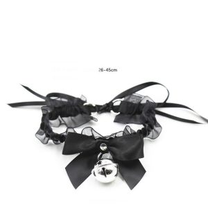 Lace-Bell-Collar-01 Lace collar with a bell, combining elegance and playful charm for a unique accessory