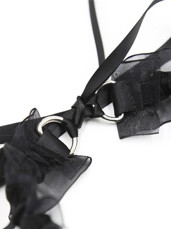 Lace-Bell-Collar-03 Lace collar with a bell, combining elegance and playful charm for a unique accessory