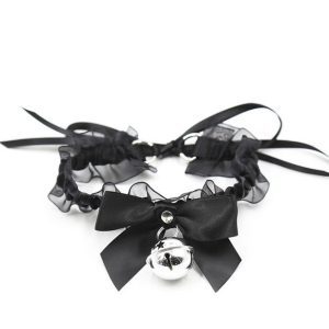 Lace-Bell-Collar Lace collar with a bell, combining elegance and playful charm for a unique accessory