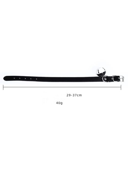 Leather Collar featuring a black&white bell