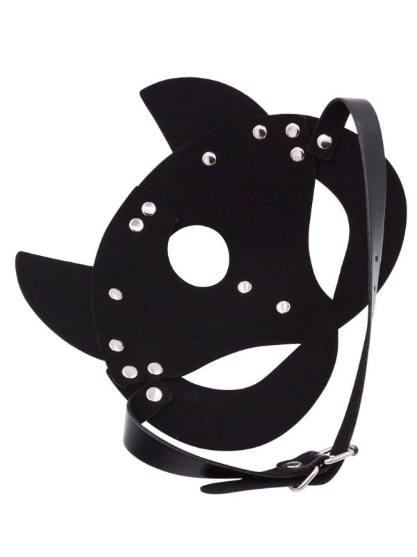 Leather-Fox-Mask-02 Leather fox mask featuring intricate details and a playful design