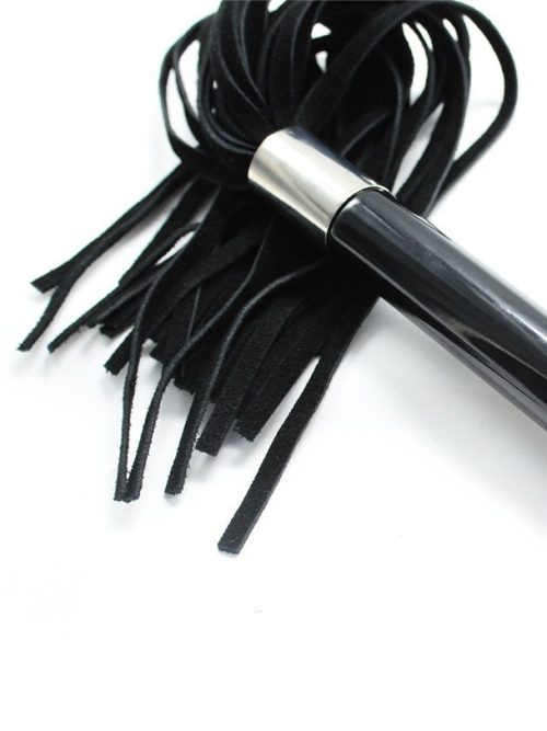 Leather whip crafted for sensual play, featuring a classic design that enhances the experience