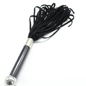 Leather whip crafted for sensual play, featuring a classic design that enhances the experience