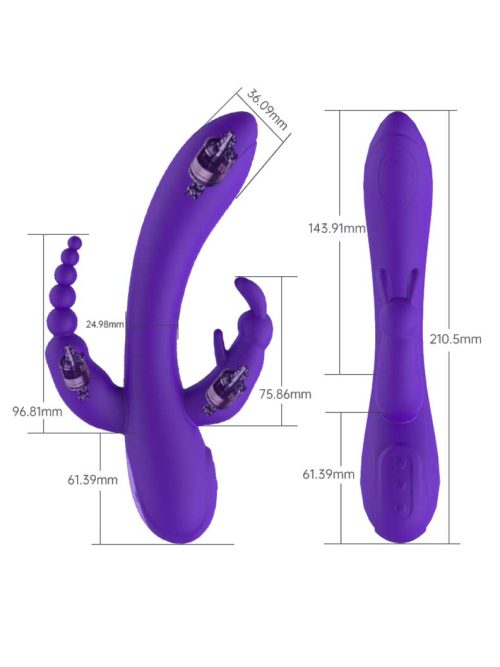 Rabbit-shaped vibrator designed with dual stimulation features for enhanced pleasure and a fun aesthetic