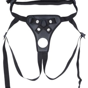 Male-Strap-On-Harness-BLACK Men's strap-on harness designed for secure fit and enhanced pleasure